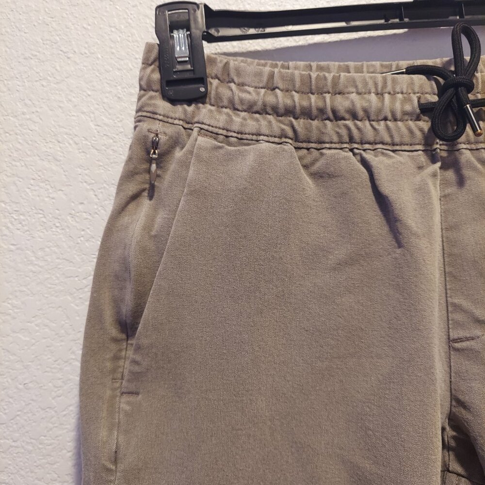 Abercrombie & Fitch Crossover Jogger Pants XS Tan Beige 4-Way Stretch Drawstring - Picture 3 of 11